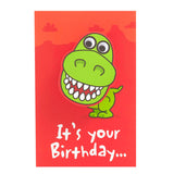 George Home birthday card with wobbling dinosaur head, UK version