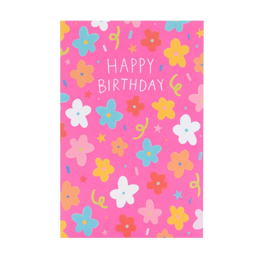 George Home Pink Floral Birthday Card GOODS ASDA   