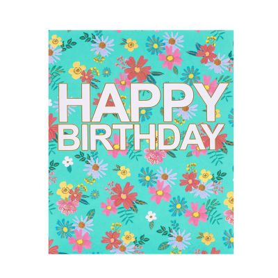 George Home blank floral birthday card 160x190mm, UK version