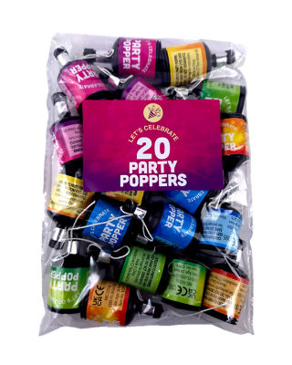 MAD Party party poppers 20 pack, imported from the UK