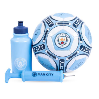 Manchester City football gift set with ball, bottle, pump - British product