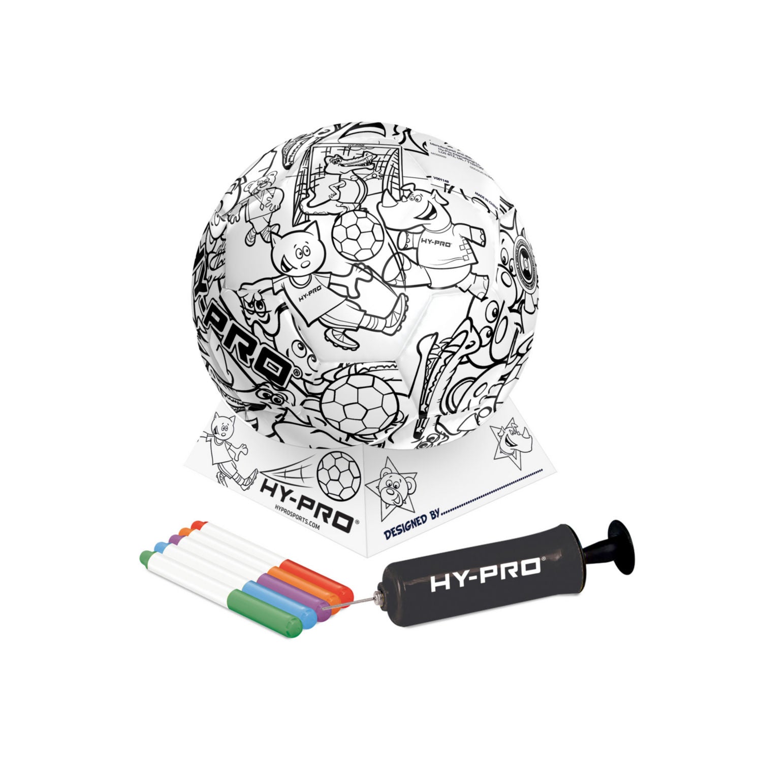 HY PRO Doodlekick football toy with colouring pens, imported from the UK