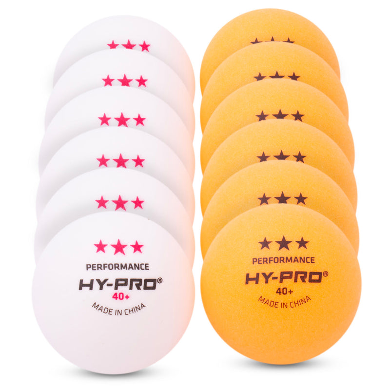 Hy-Pro table tennis balls 12 pack orange white, imported from the UK