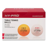 Hy-Pro table tennis balls 12 pack orange white, imported from the UK
