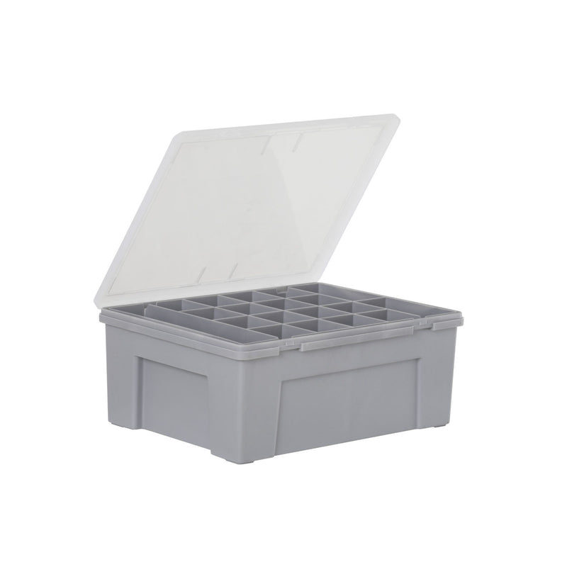 Grey multi-section organiser, imported from the UK