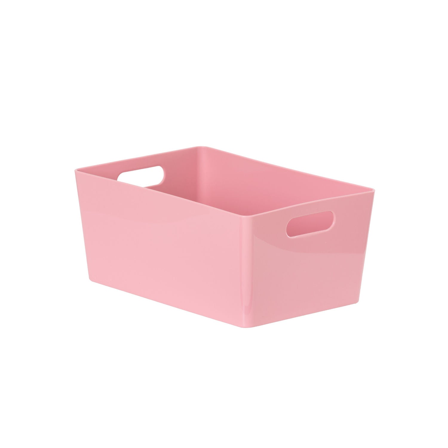 Pink plastic storage box (British brand)
