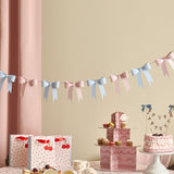 Pink and blue 3D bow card garland 2.5m, imported from the UK
