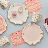 Rococo Striped Shaped Paper Plates - Pack of 8