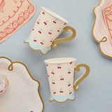 Rococo Cherries 3D paper cups pack of 8, UK version