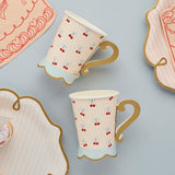 Rococo Cherries 3D paper cups pack of 8, UK version