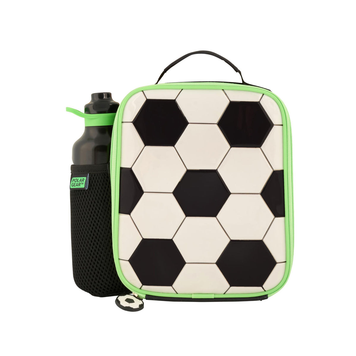 Football hexagon lunch bag with bottle - British product