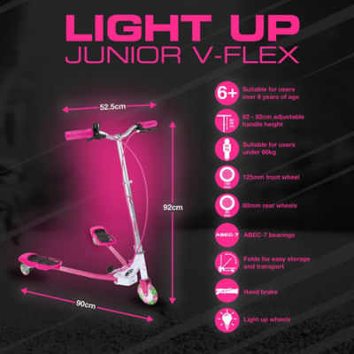 EVO Light Up V-Flex kids scooter pink (British brand)