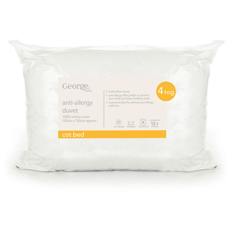 George Home anti allergy 4 tog cotbed duvet, UK version