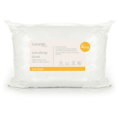 George Home anti allergy 4 tog cotbed duvet, UK version