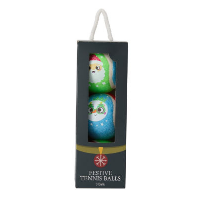 Pet tennis balls Christmas design 3 pack, UK version