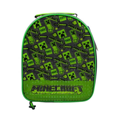 Minecraft lunch bag with creeper and sword design, UK version