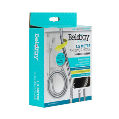Beldray shower hose chrome finish 1.5m, imported from the UK