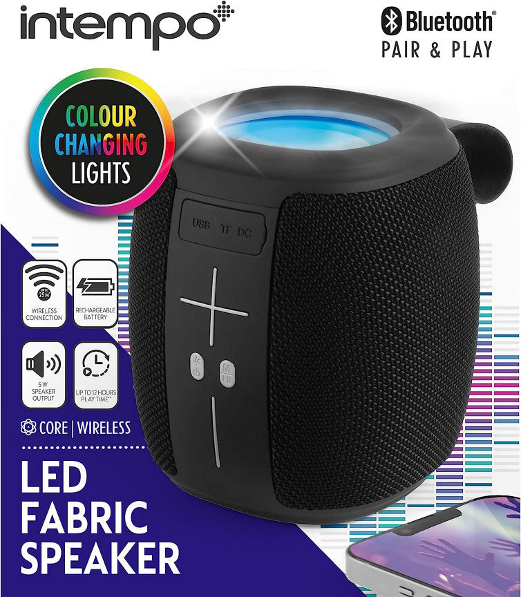 Intempo Bluetooth LED Fabric Speaker GOODS ASDA   