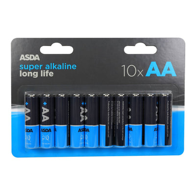 ASDA ASDA Long Life Alkaline AA Batteries 10 Pack- Buy online at McGrocer