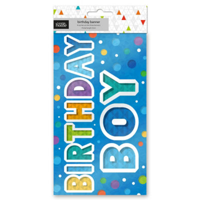 George Home blue Happy Birthday foil banner 2.6m, UK version