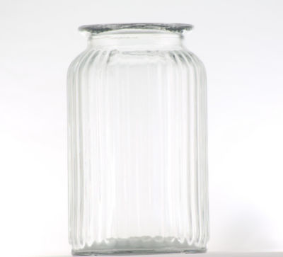 ASDA George Home Klare Gerippte Glasvase 11 x 11 x 18,3 cm bei McGrocer online kaufen