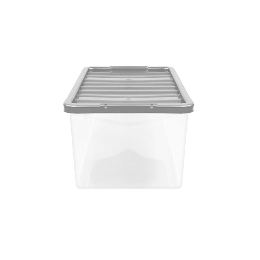 George Home Large 20L Plastic Storage Box with Silver Lid GOODS ASDA   