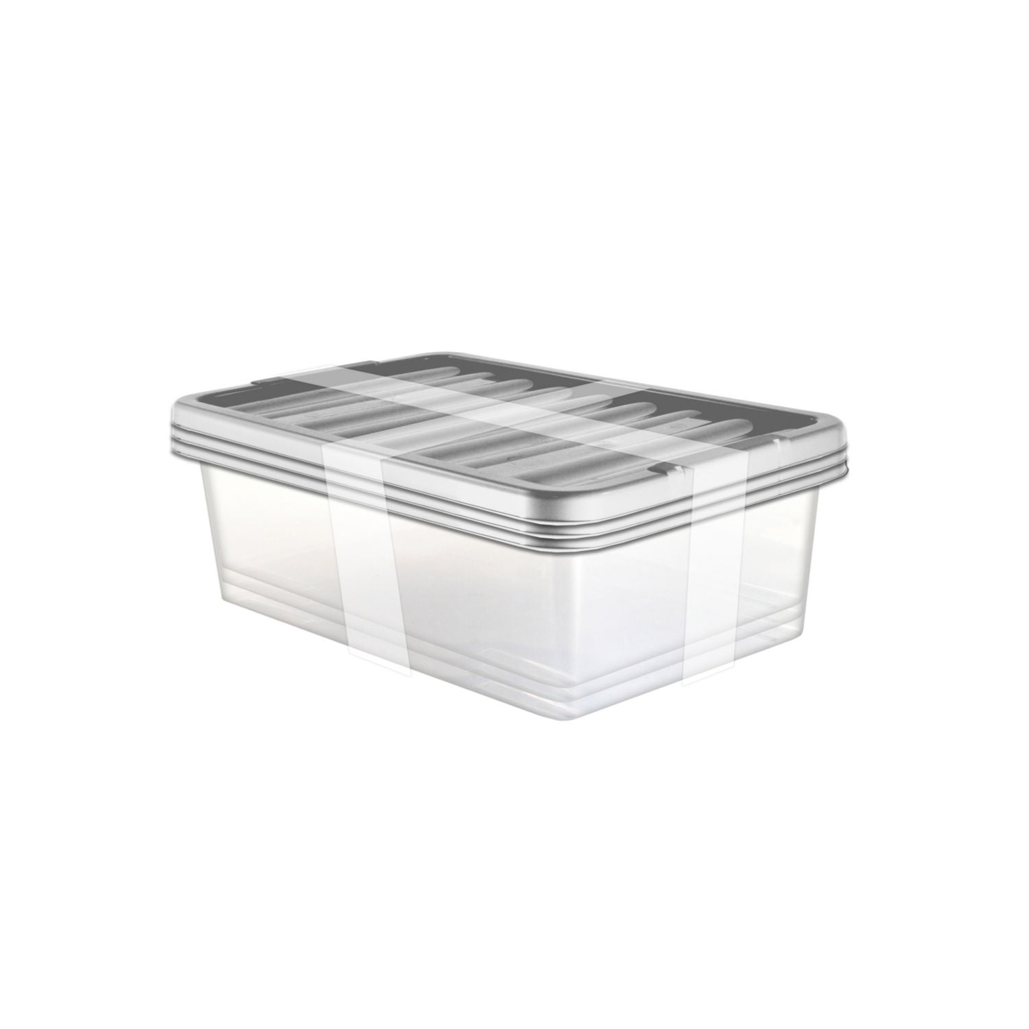 George Home underbed storage boxes silver 3-pack 59x40x18cm, UK version