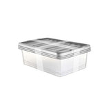 George Home underbed storage boxes silver 3-pack 59x40x18cm, UK version