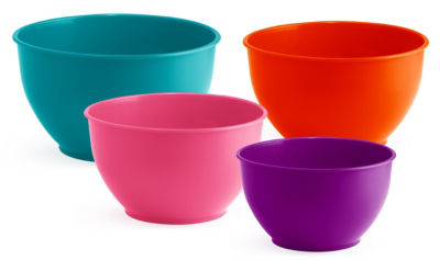 George Home Ensemble de quatre bols à mélanger multicolores pour cuisine