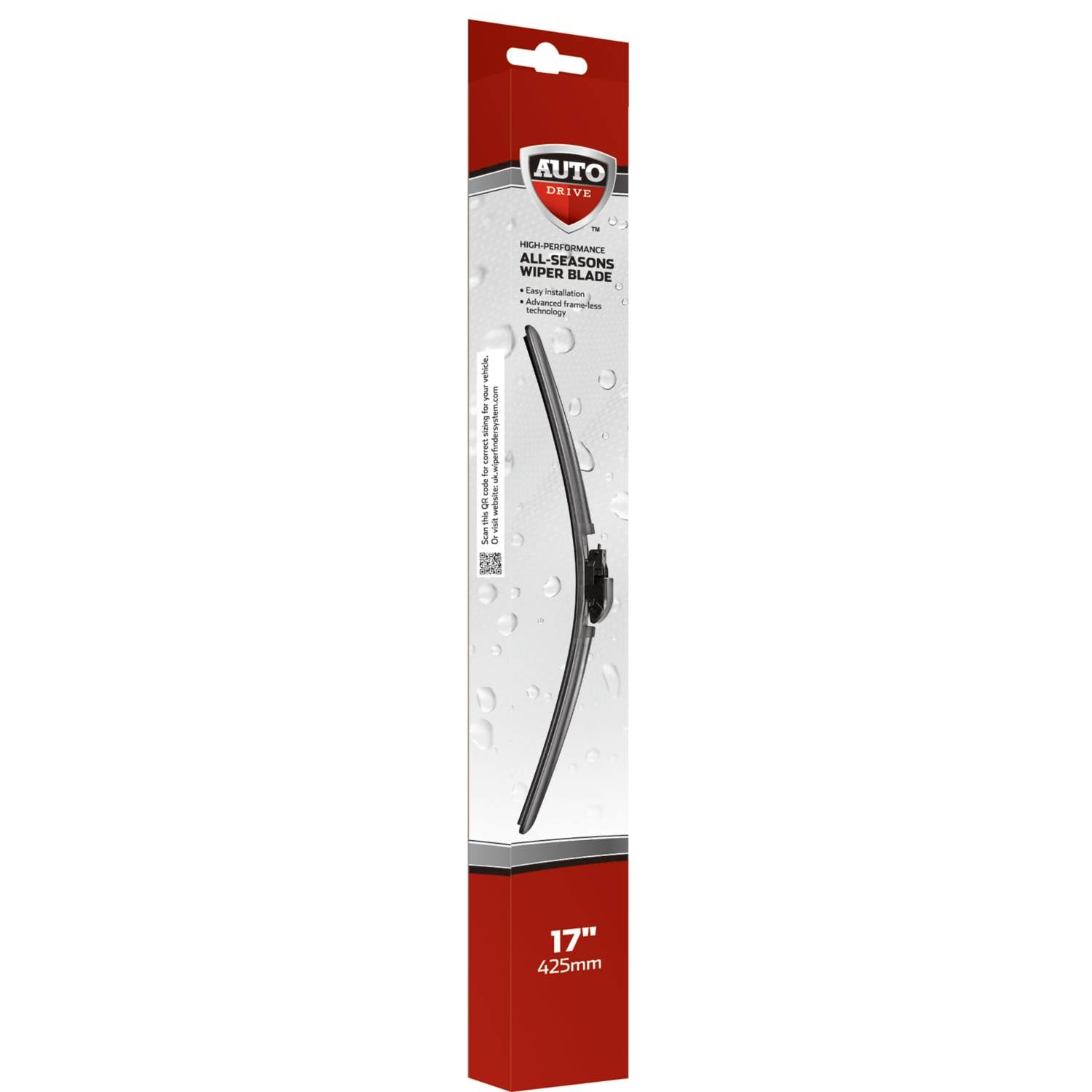Auto Drive 17 inch universal flat wiper blade, imported from the UK