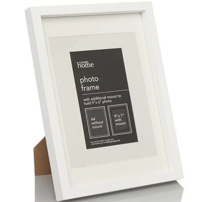 George Home white boxed photo frame 9 x 7 inch, UK version
