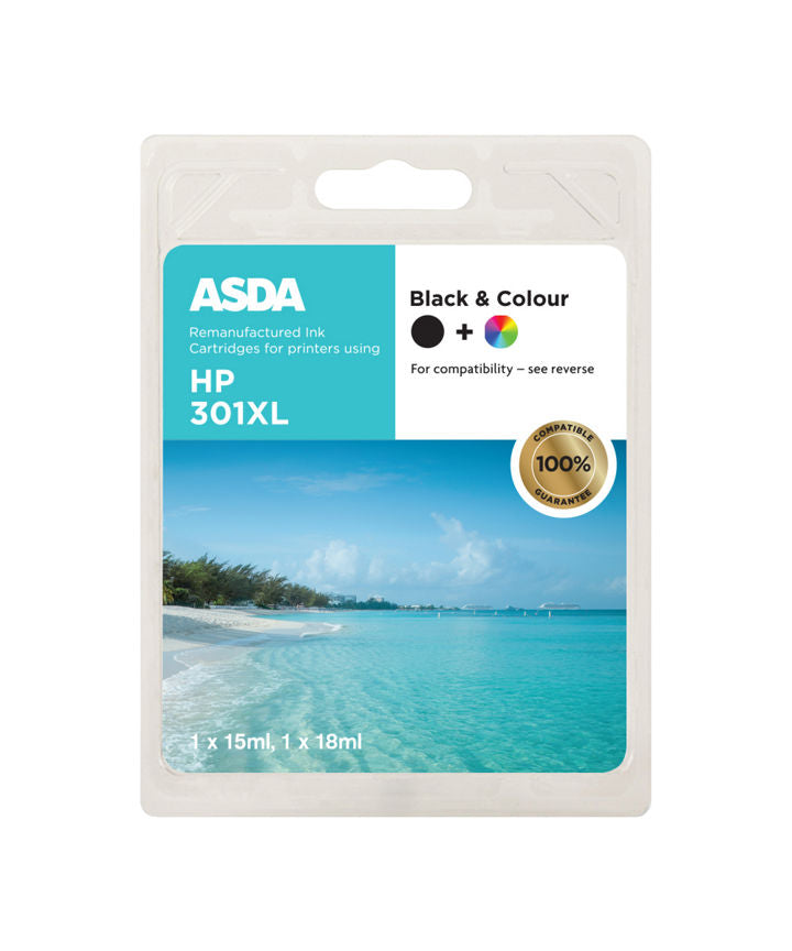 ASDA HP301XL Black & Colour Ink Cartridges