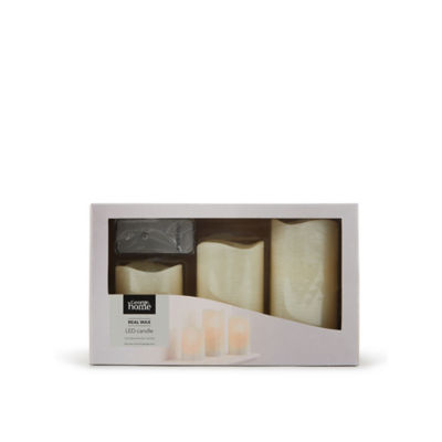 ASDA George Home Vanilla Scented LED Pillar Candles Set of 3- Buy online at McGrocer