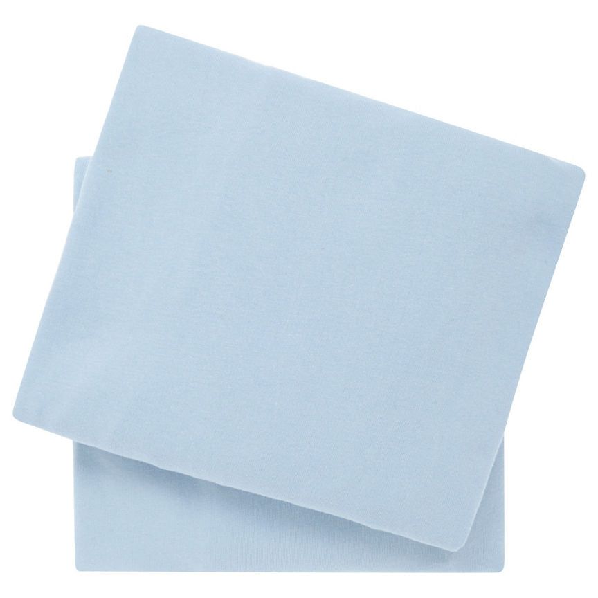 George Home Blue Jersey Fitted Sheets - Cot