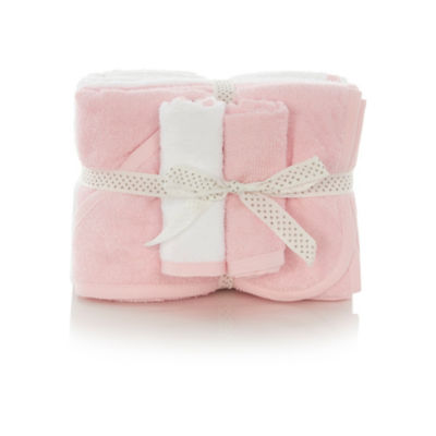Set de drap de bain à capuche et de gant de toilette rose ASDA George Home - Acheter en ligne chez McGrocer