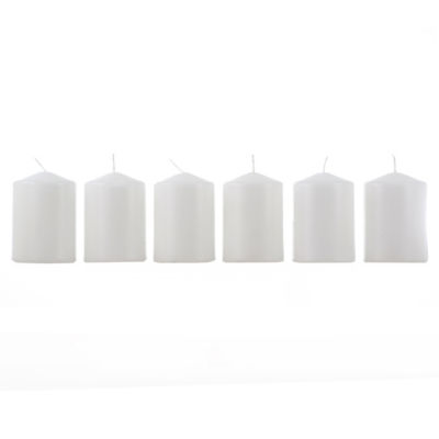 George Home unscented white pillar candle, UK version