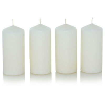 George Home Unscented White Medium Pillar Candles