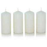 George Home unscented white medium pillar candles - British product