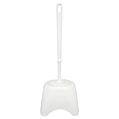 George Home white plastic toilet brush and holder, UK version