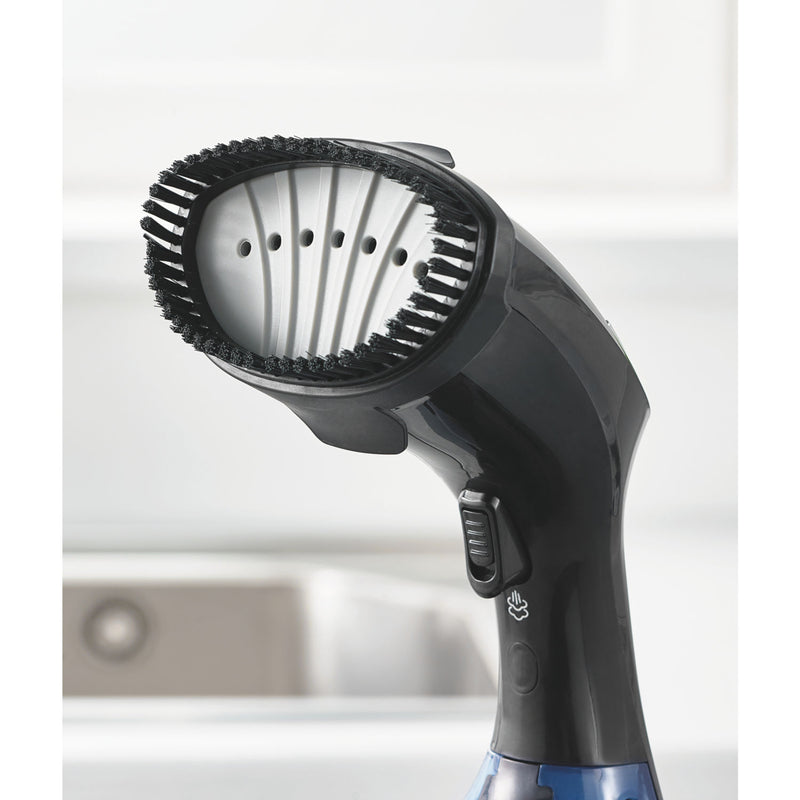 George Home blue garment steamer with 250ml tank and garment brush, UK version