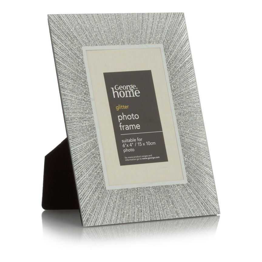 George Home Silver Glitter Frame 6 x 4Inch GOODS ASDA   