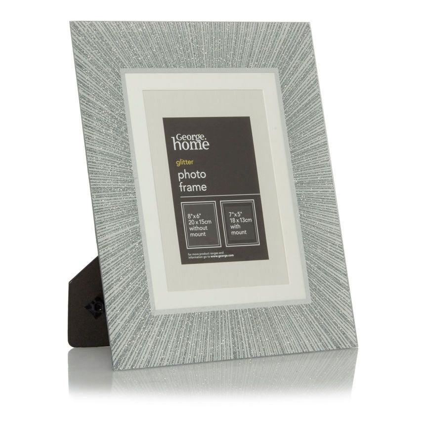 George Home Silver Glitter Frame 7 x 5Inch GOODS ASDA   