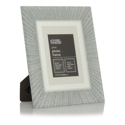 ASDA George Home Silver Glitter Frame Photo Frame 7 x 5Inch- Buy online at McGrocer