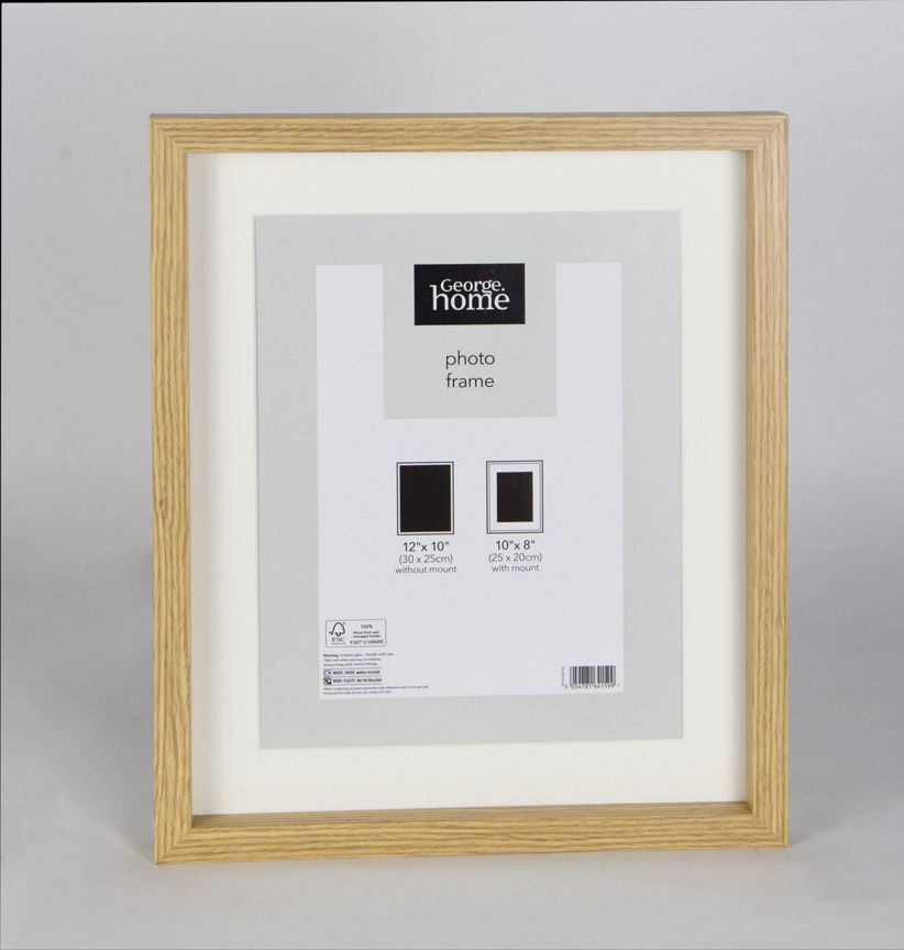 George Home Light Wood Boxed Photo Frame 10 x 8Inch GOODS ASDA   