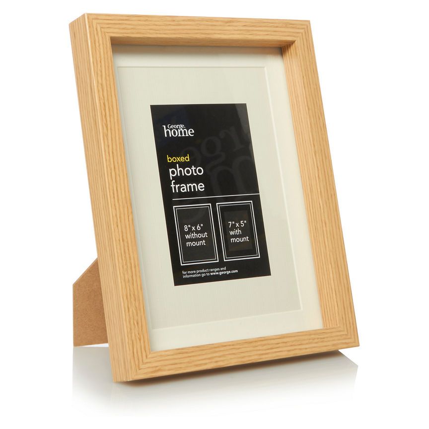 George Home Light Wood Boxed Photo Frame 7 x 5Inch GOODS ASDA   