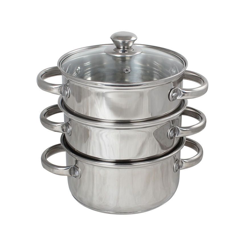 George Home Stainless Steel 3 Tier Steamer GOODS ASDA   