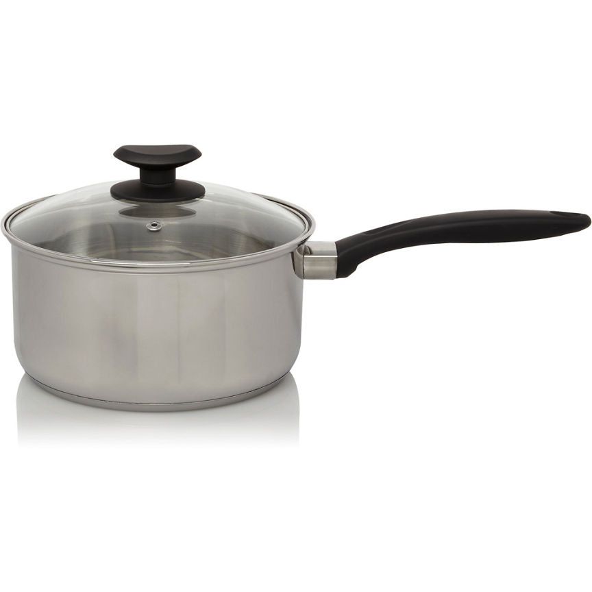 George Home Stainless-steel Saucepan and Glass Lid - 20cm GOODS ASDA   