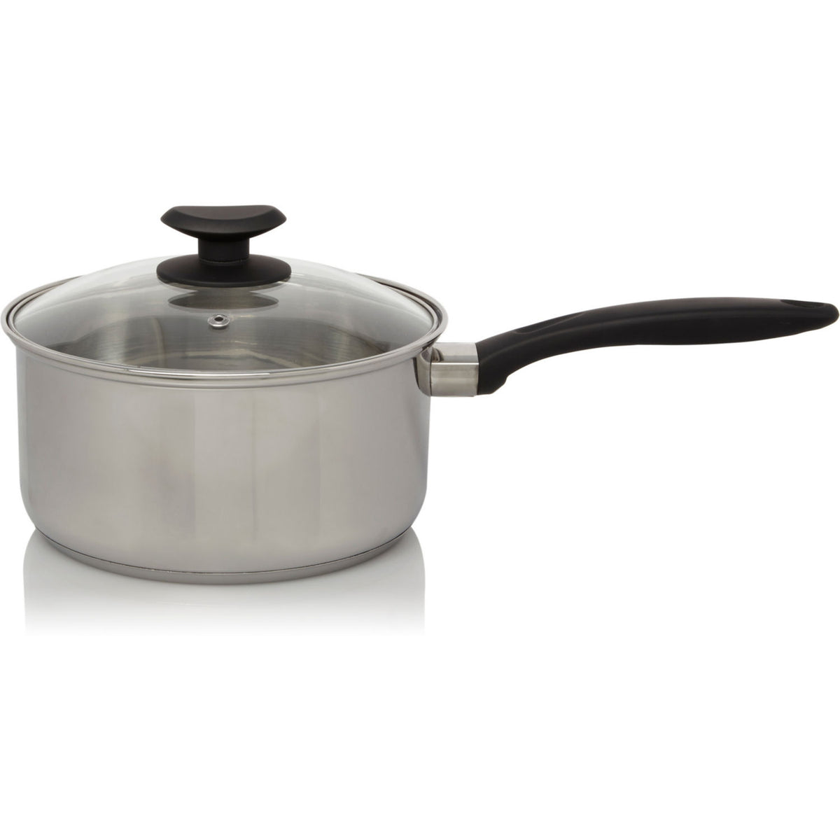George Home stainless-steel saucepan with glass lid 20cm, UK version