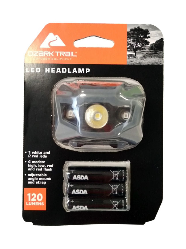 Ozark Trail LED Headlamp Torch 120Lm