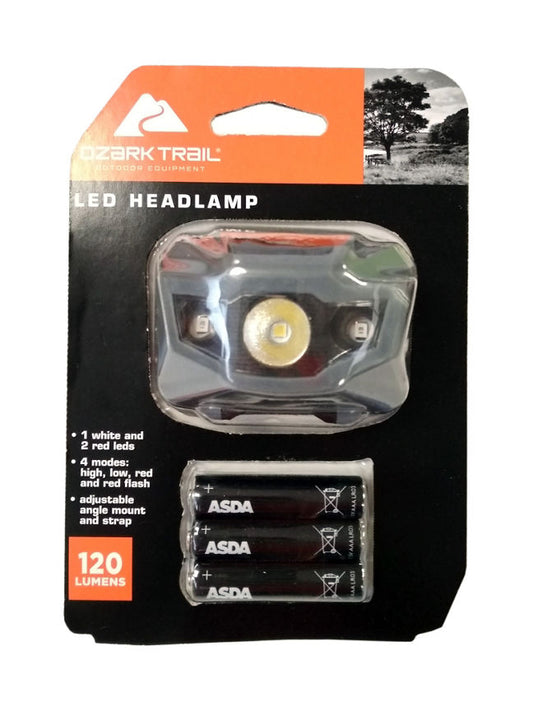 Ozark Trail LED Headlamp Torch 120Lm GOODS ASDA   